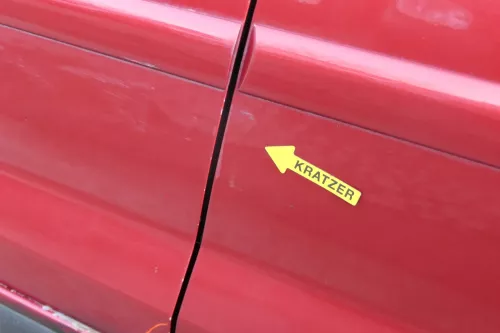 VW Golf Plus 5M Tür hinten links silber rot LA3X - mit Rahmen (200963)