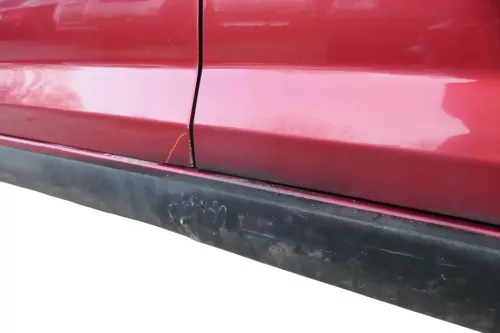 VW Golf Plus 5M Tür hinten links silber rot LA3X - mit Rahmen (200963)