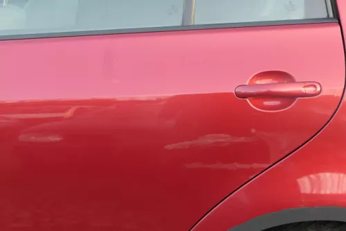 VW Golf Plus 5M Tür hinten links silber rot LA3X - mit Rahmen (200963)