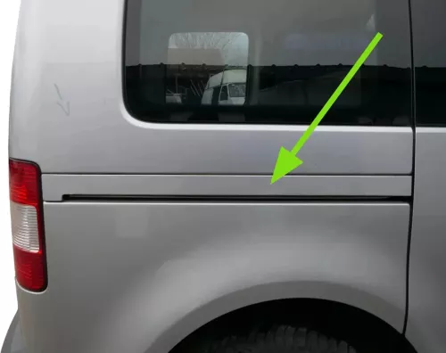 VW Caddy 2K Tür Schiebetür Leiste Abdeckung silber LA/W  hinten rechts (201002)