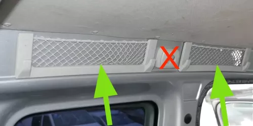 4x VW Caddy 2K Halter Aufnahme Ablagenetz Kofferraum 2K0863071A Ablage Fach (201038)