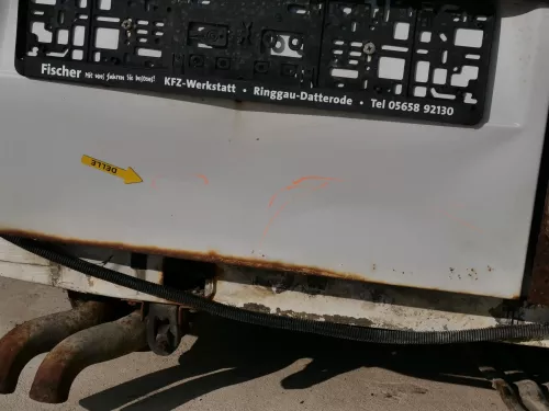 VW T4 Flügeltür Klappe hinten links weiß R902 mit Scheibe (201143)