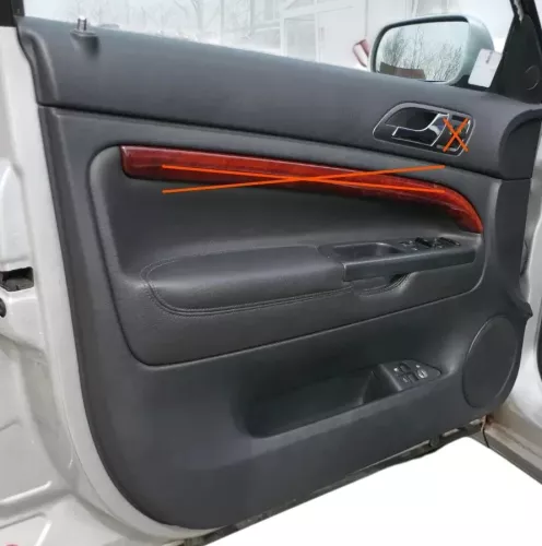 1x Skoda Superb 3U Türverkleidung Verkleidung Tür vorne links Leder onyx (201662)