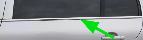 Superb 3U Leiste Zierleiste Tür hinten links chrom silber oben Fensterschachta