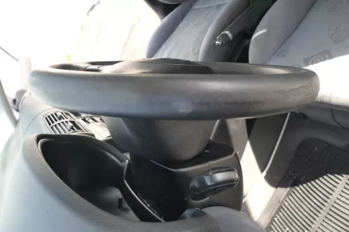 Q606 Seat Leon Toledo 1M Lenkrad 3 Speichen Leder Lederlenkrad Abnutzungen Airba (168319)