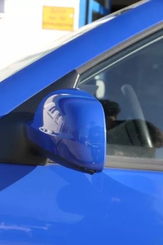VW Golf 4 Bora elektrischer Spiegel vorne links Außenspiegel blau LW5Z & Glas (201743)