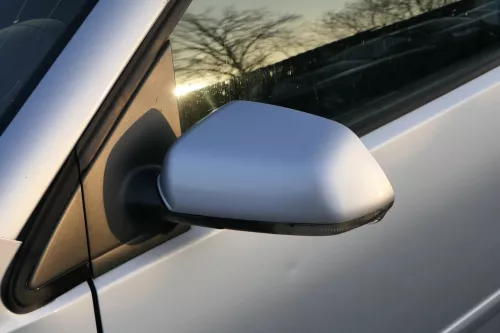 VW Polo 9N 9N3 mechanisch Spiegel Außenspiegel links vorne grau LA7W Blinker (201772)