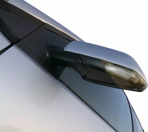 VW Polo 9N 9N3 mechanisch Spiegel Außenspiegel links vorne grau LA7W Blinker (201772)