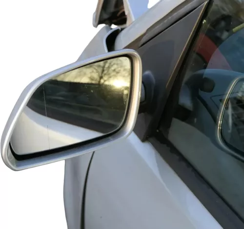 VW Polo 9N 9N3 mechanisch Spiegel Außenspiegel links vorne grau LA7W Blinker