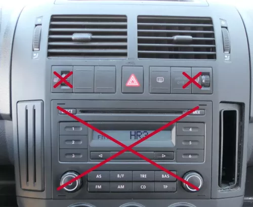 VW Polo 9N Mittelkonsole Verkleidung um Radio schwarz 6Q0858069AC (201785)