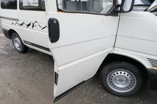 VW T4 Tür vorne rechts weiß R902 Beifahrertür Caravelle 7D0831056C ohneAnbauteil (177129)