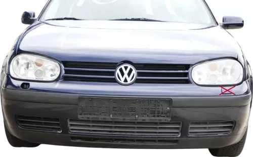 VW Golf 4 Stoßstange vorne Frontstoßstange Stoßfänger blau LC5H SWR -ohne Kappen