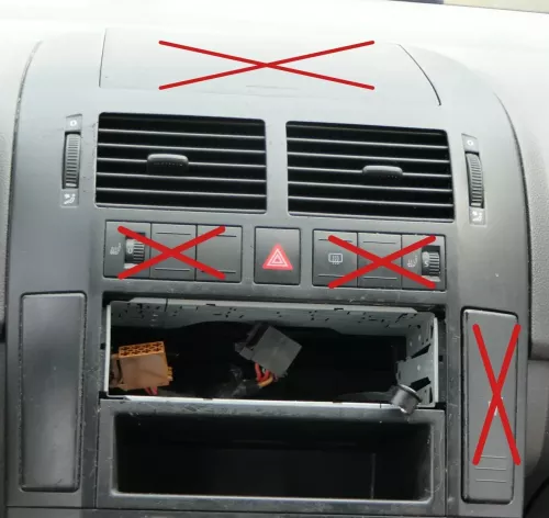 VW Polo 9N Mittelkonsole Verkleidung um Radio schwarz 6Q0858069S