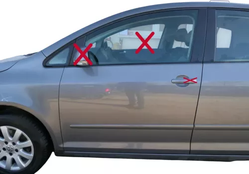 VW Golf Plus 5M Türblatt Tür vorne links Fahrertür grau LA7T  -Türblatt +Rahmen
