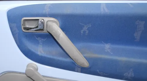 1x VW Lupo Arosa Türverkleidung Verkleidung Tür vorne rechts oben blau (202302)