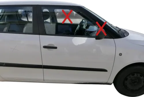 Fabia 5J Limousine Tür vorne rechts Beifahrertür weiß LF9E  - ohne Anbauteile (202332)