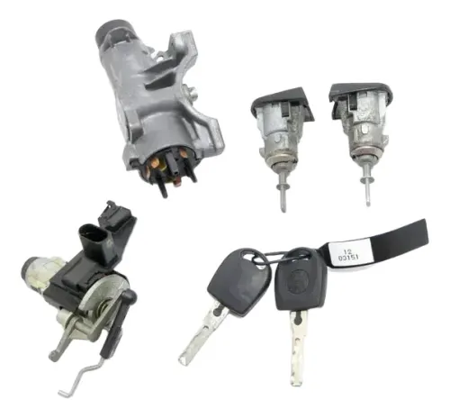 VW Polo 9N 9N3 Schloßsystem 2x Tür Heckschloß 2x Schlüssel Schloß Zündschloß (147934)