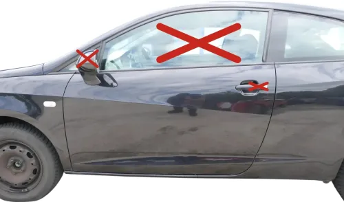 Ibiza 6J Tür vorne links Fahrertür schwarz LC9Z 2/3-Türer - ohne Anbauteile (202654)
